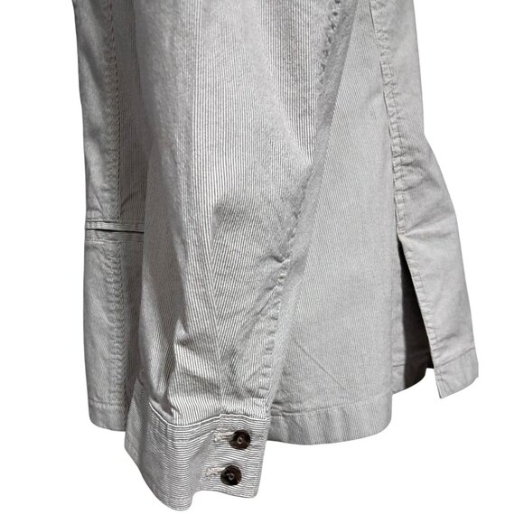 J Jill Shacket Shirt Jacket Top Womens Size XL Long Sleeve Pinstriped Epaulets B - Picture 6 of 13